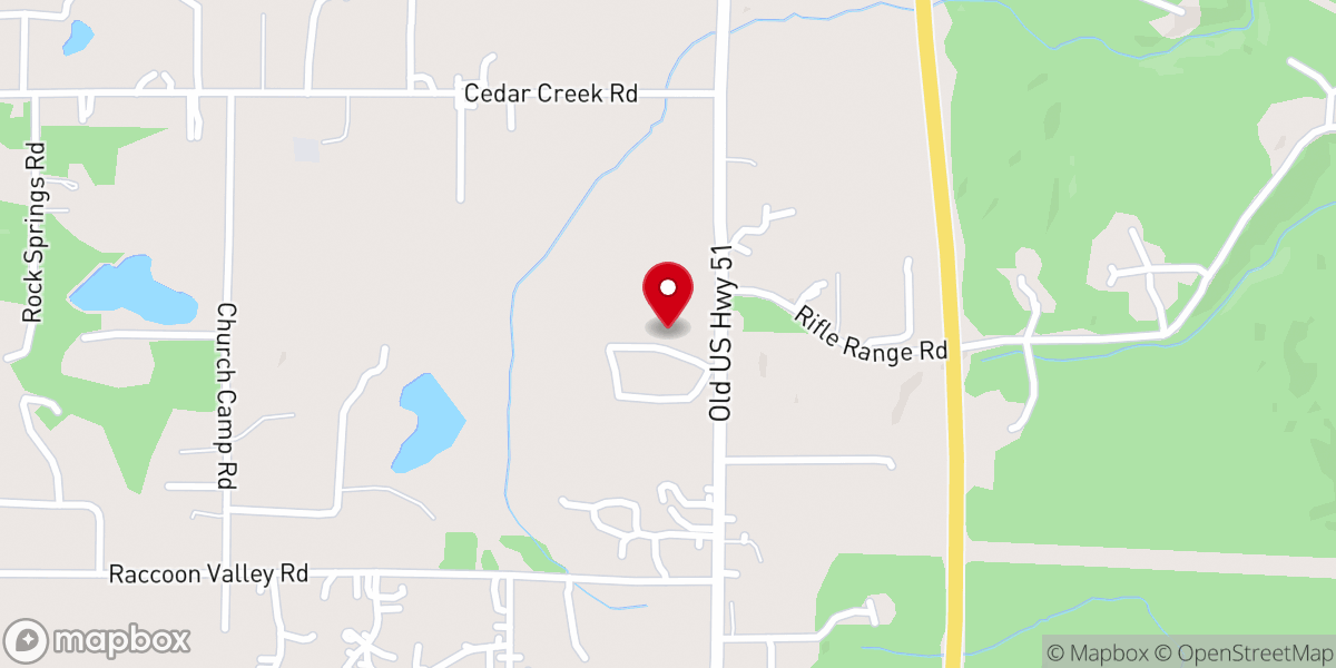 Map showing location of Unity Baptist Church