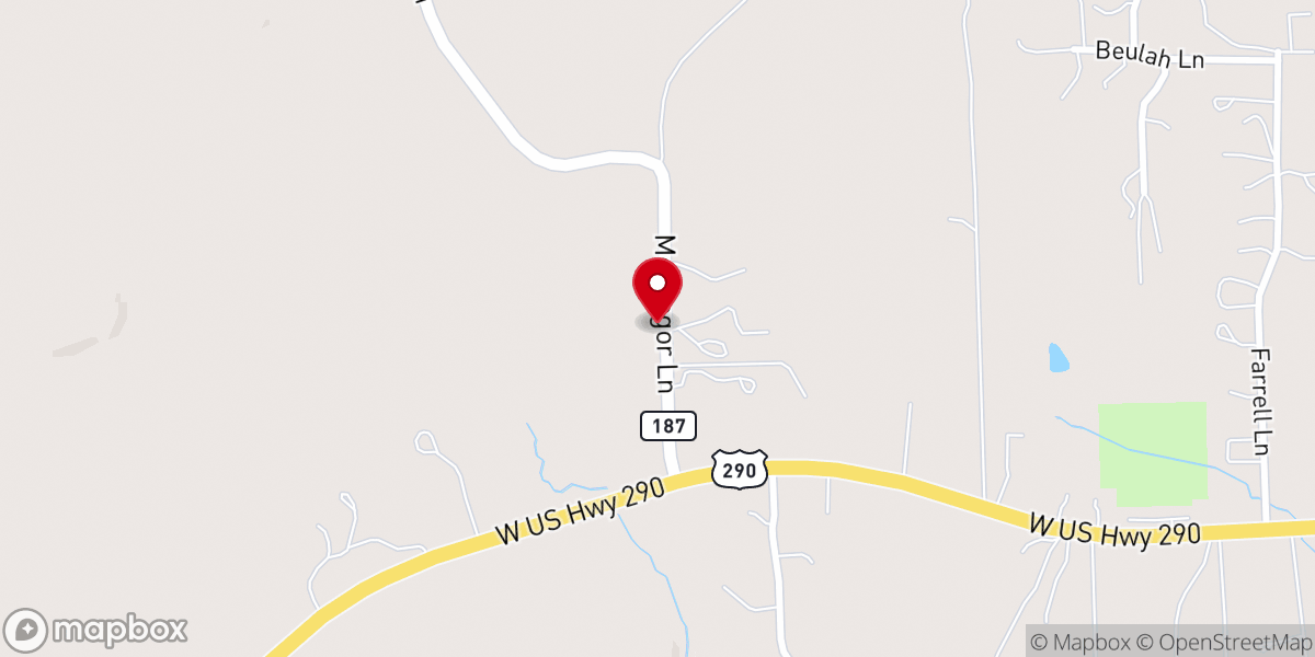 Map showing location of Dripping Springs Community Church