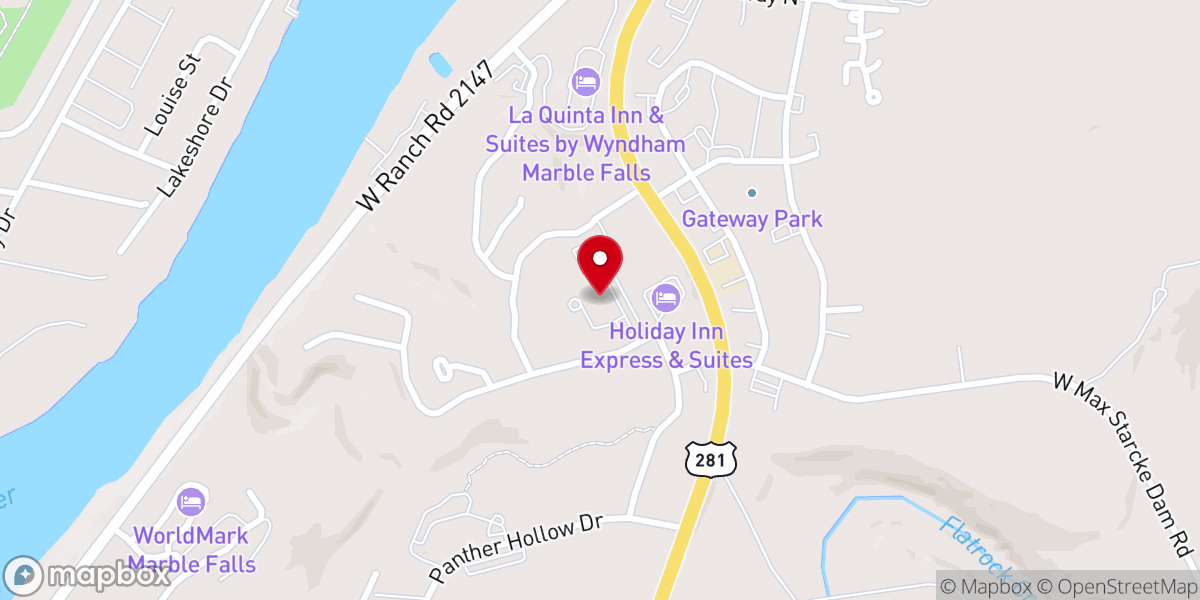 Map showing location of First Baptist Church Marble Falls