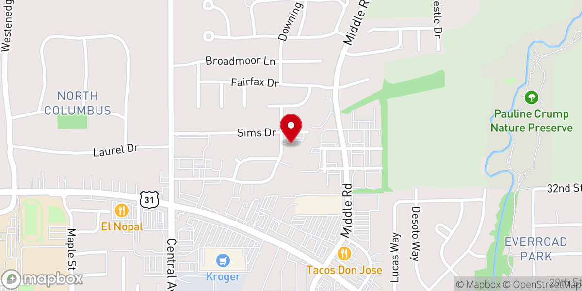 Map showing location of Central Heights Church of God