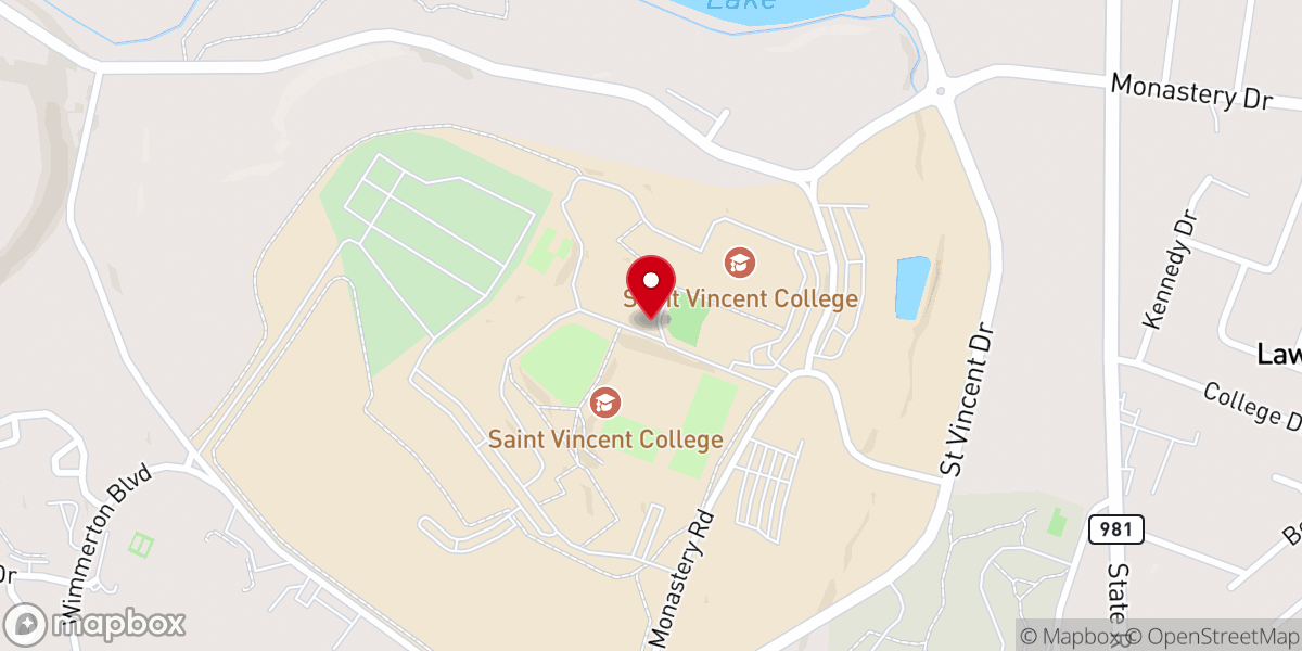 Map showing location of Saint Vincent Archabbey Vocations