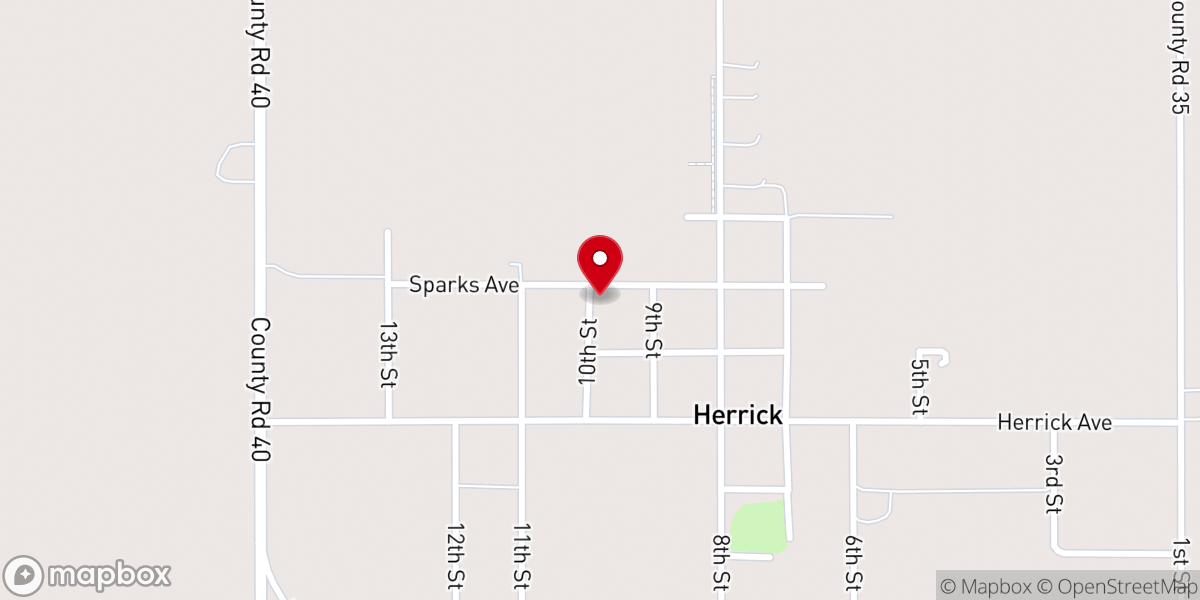 Map showing location of Herrick United Methodist Church