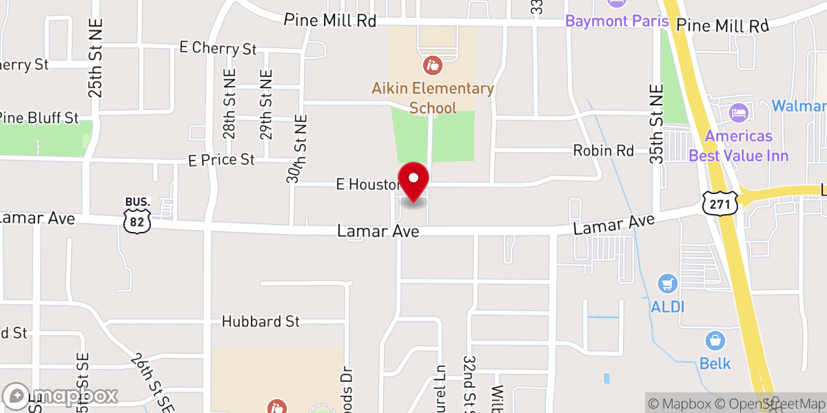 Map showing location of Calvary United Methodist Church