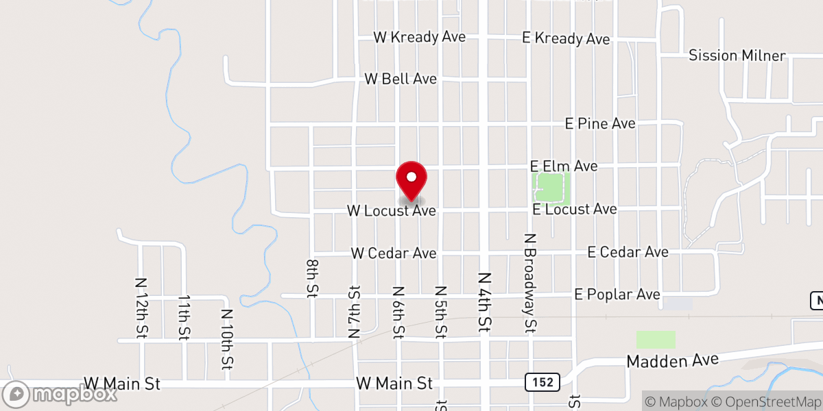 Map showing location of Sayre Church of Christ