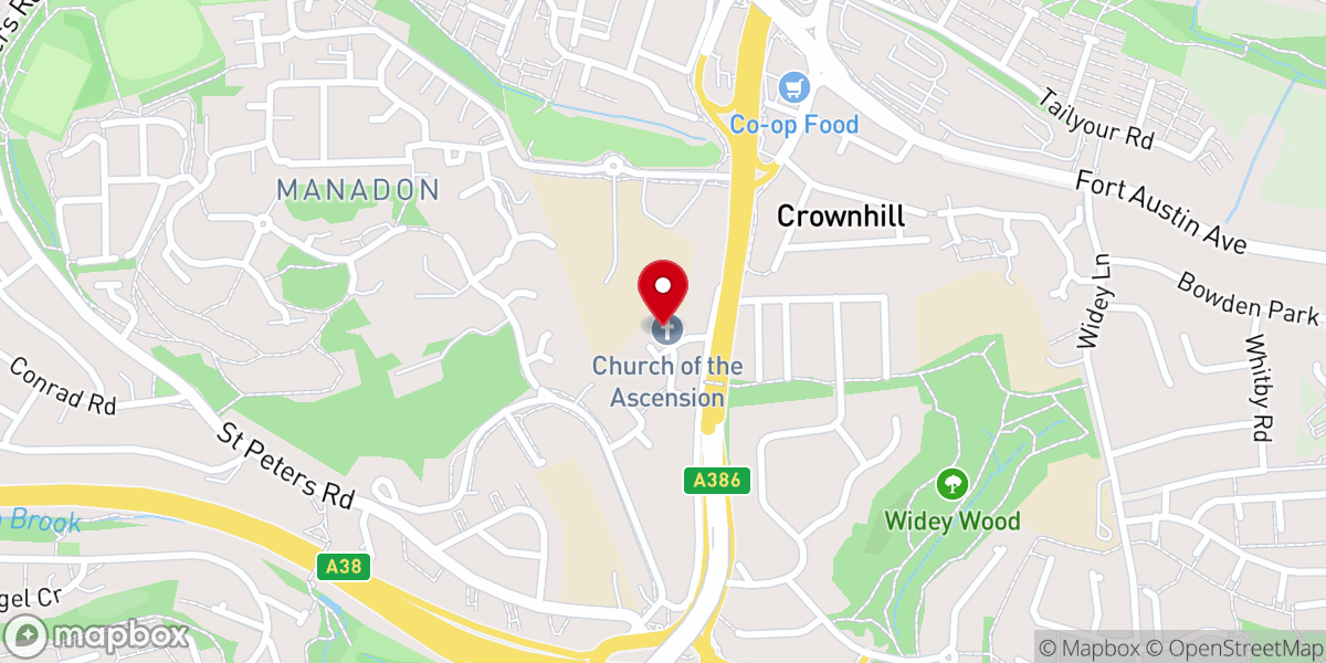 Map showing location of The Church of the Ascension