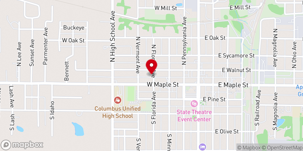 Map showing location of United Methodist Parsonage