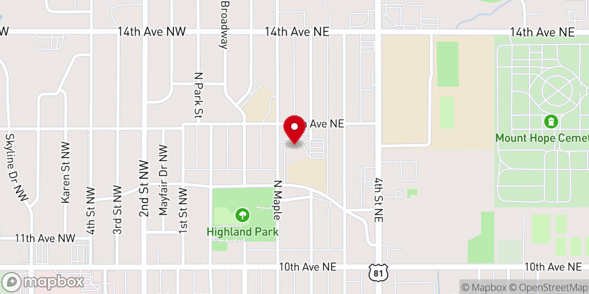 Map showing location of St Martin's Lutheran Church