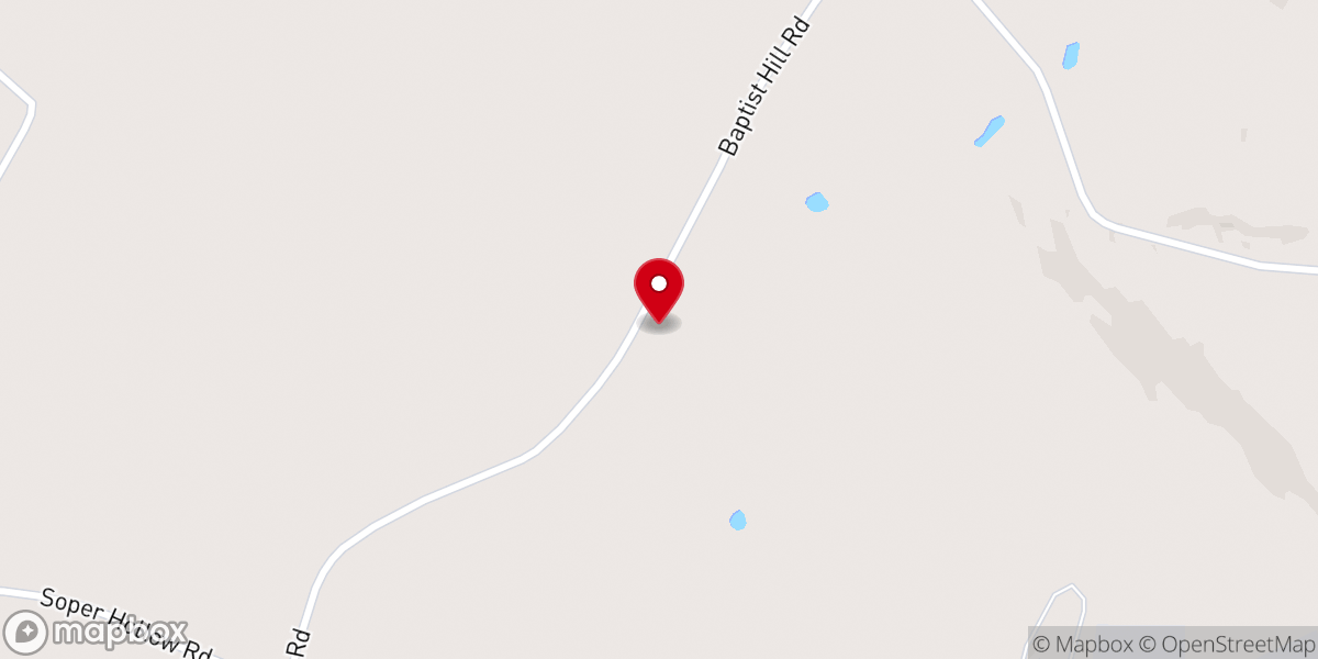 Map showing location of Baptist Hill Church