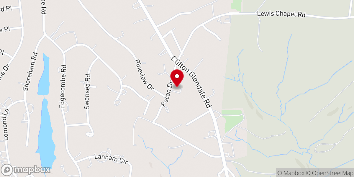 Map showing location of Lewis Chapel Family Life Center