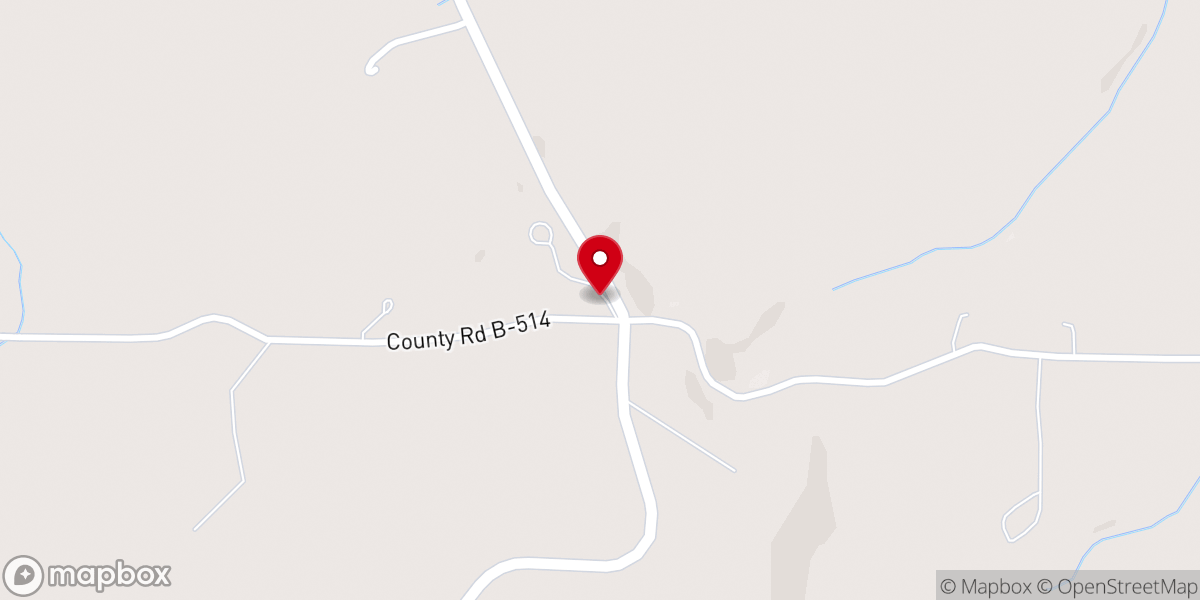 Map showing location of Brush Arbor Church
