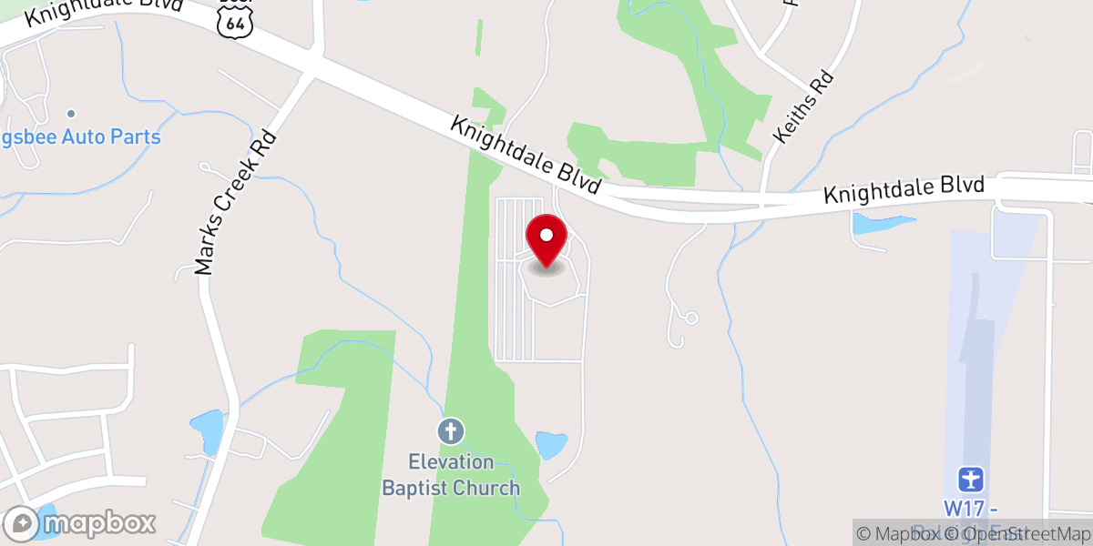 Map showing location of Elevation Baptist Church