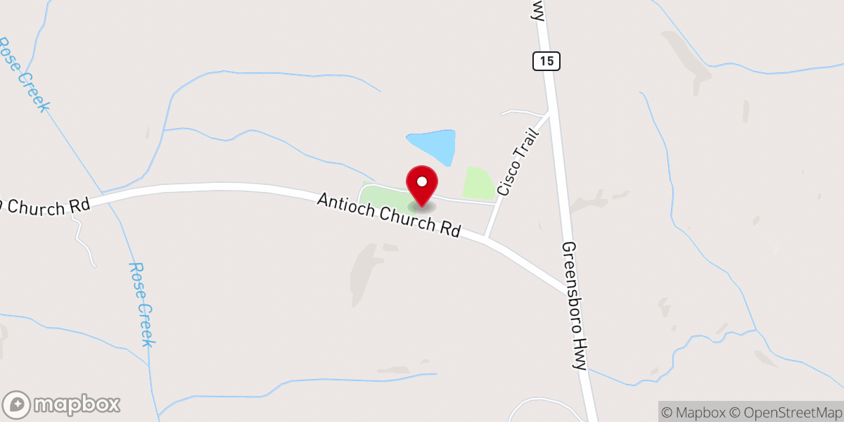 Map showing location of Antioch Christian Church