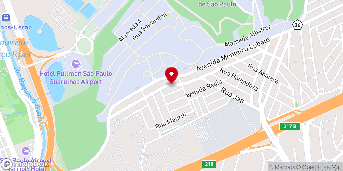 Map showing location of Igreja Batista em Cumbica