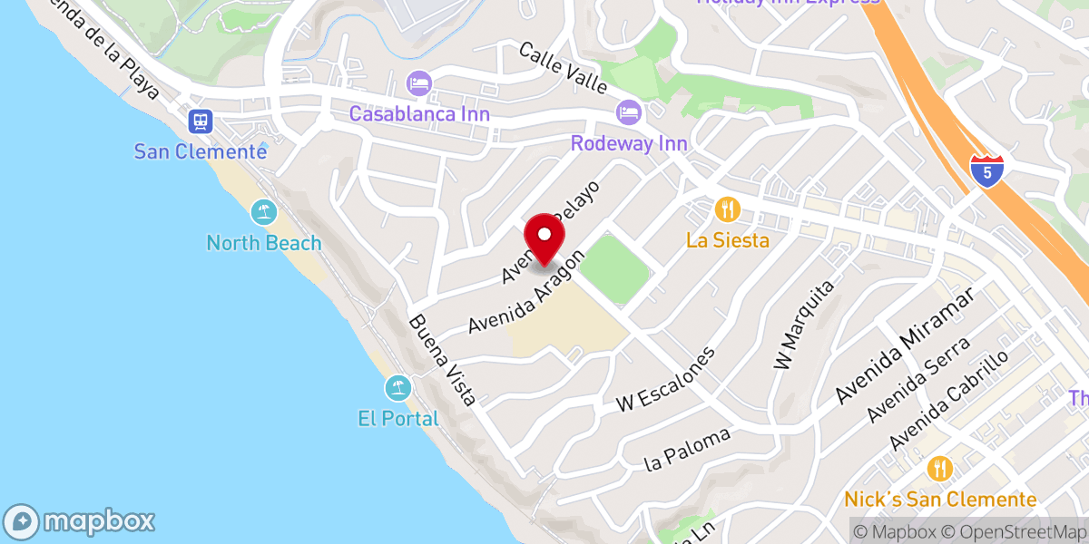 Map showing location of St. Clement's by-the-Sea