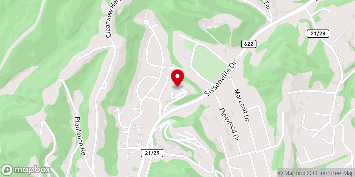 Map showing location of Aldersgate United Methodist Church