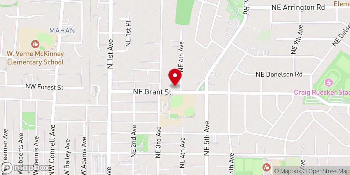 Map showing location of Hillsboro Seventh-day Adventist Church