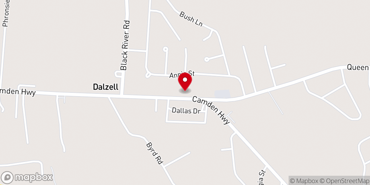 Map showing location of Dalzell Baptist Church