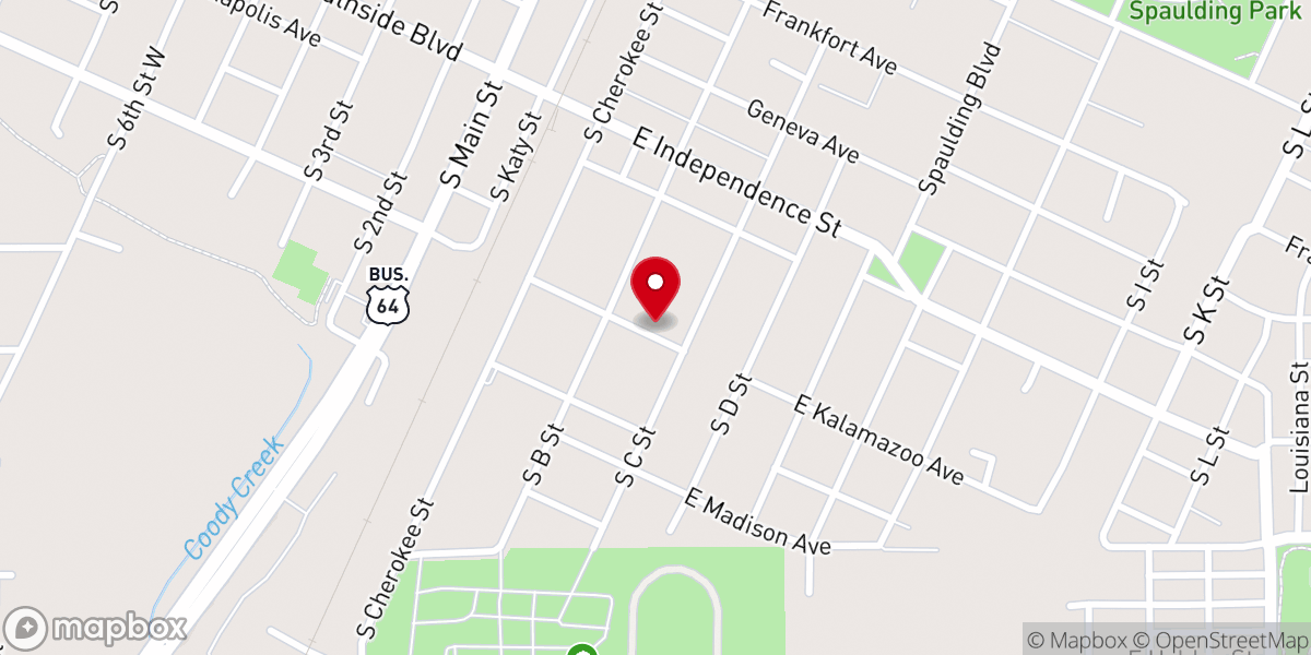 Map showing location of Victory Pentecostal Church