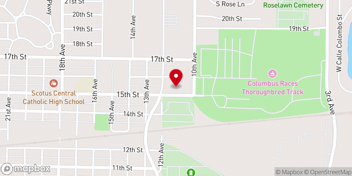 Map showing location of Columbus Rescue Mission
