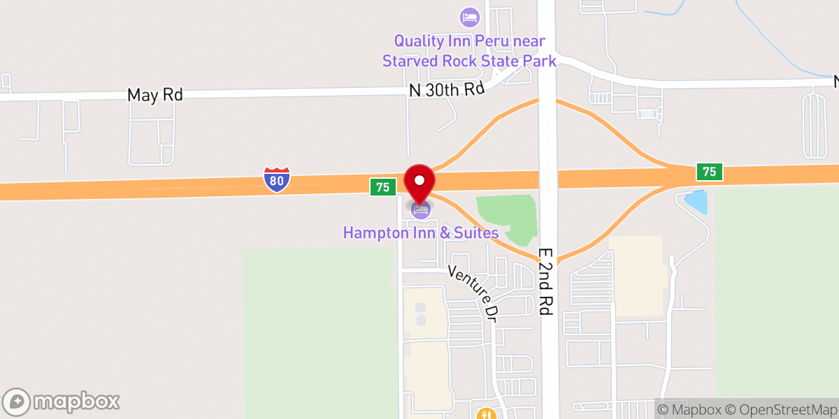 Map showing location of Hampton Inn & Suites Peru