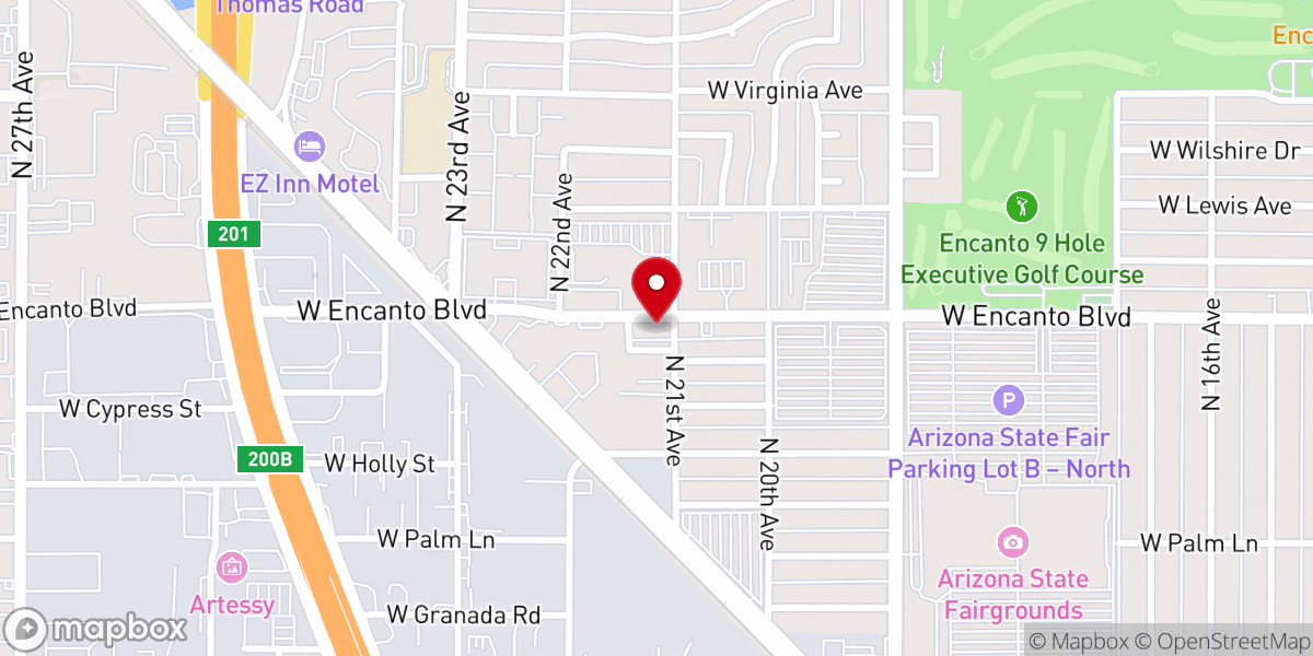 Map showing location of Phoenix Revival Center