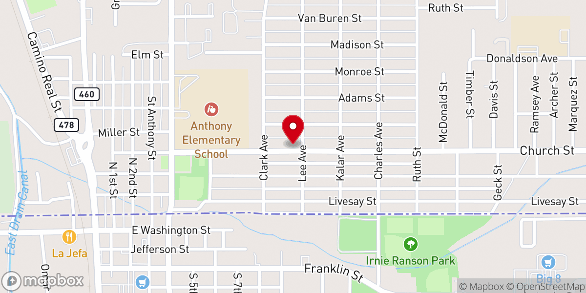 Map showing location of Iglesia Bautista Getsemani
