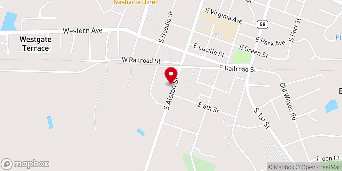 Map showing location of OD Moore Buildings