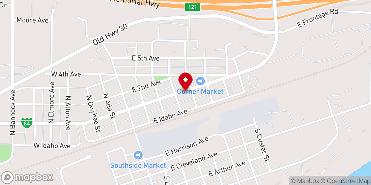 Map showing location of Templo Sinai Church