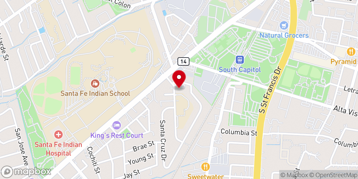 Map showing location of Vineyard Christian Fellowship Santa Fe Inc
