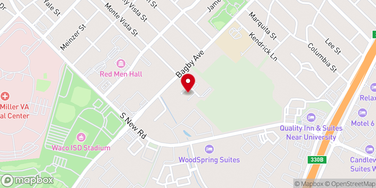 Map showing location of Abundant New Life Assembly of God Church