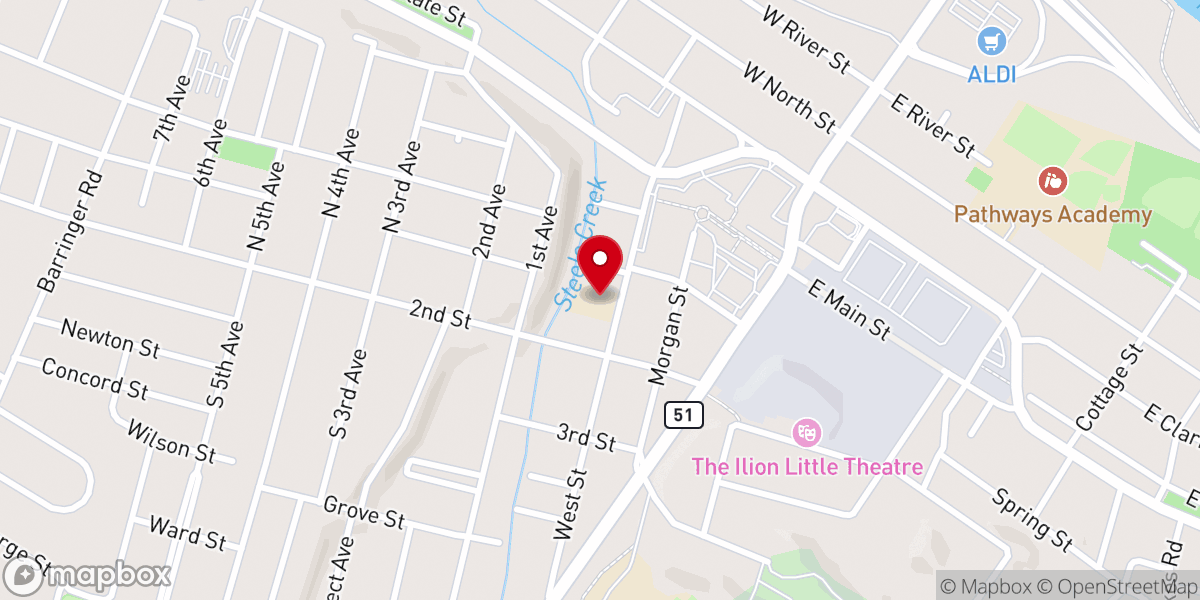 Map showing location of Annunciation Church