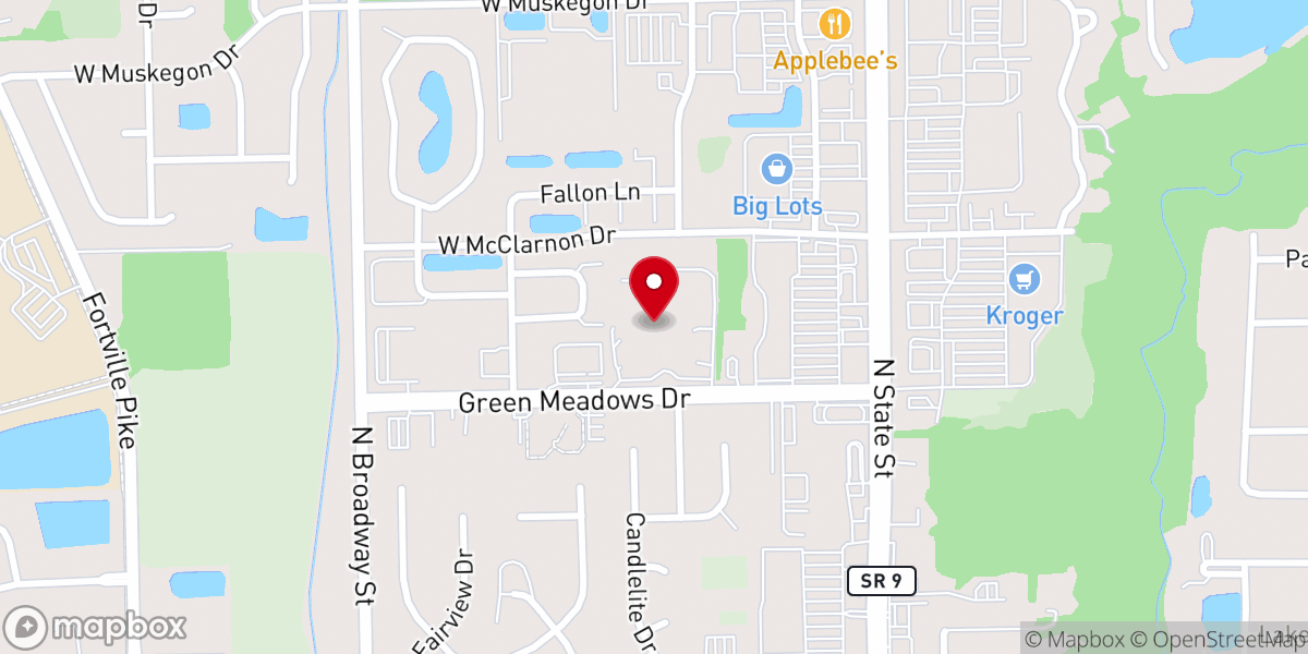 Map showing location of Greenfield Healthcare Center