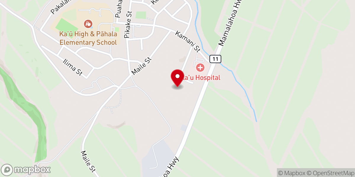Map showing location of Pahala Hongwanji Mission
