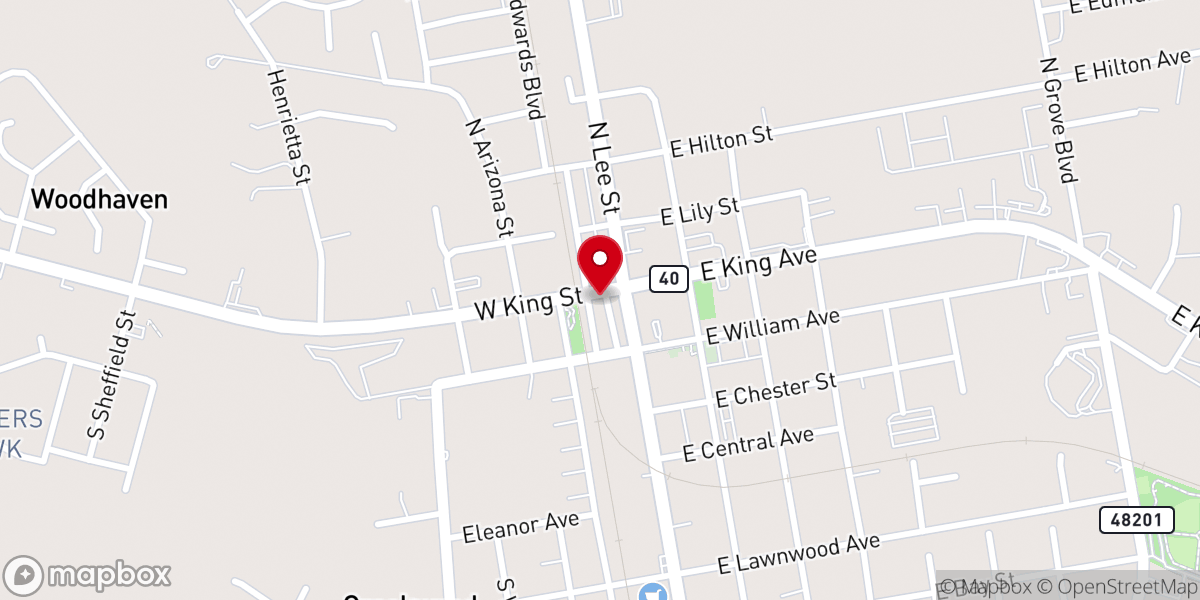 Map showing location of Holy Deliverance Worship Life Center
