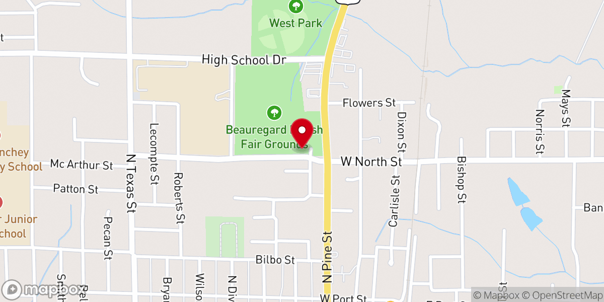 Map showing location of Beauregard Watermelon Festival