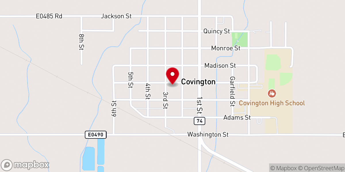 Map showing location of First Baptist Church