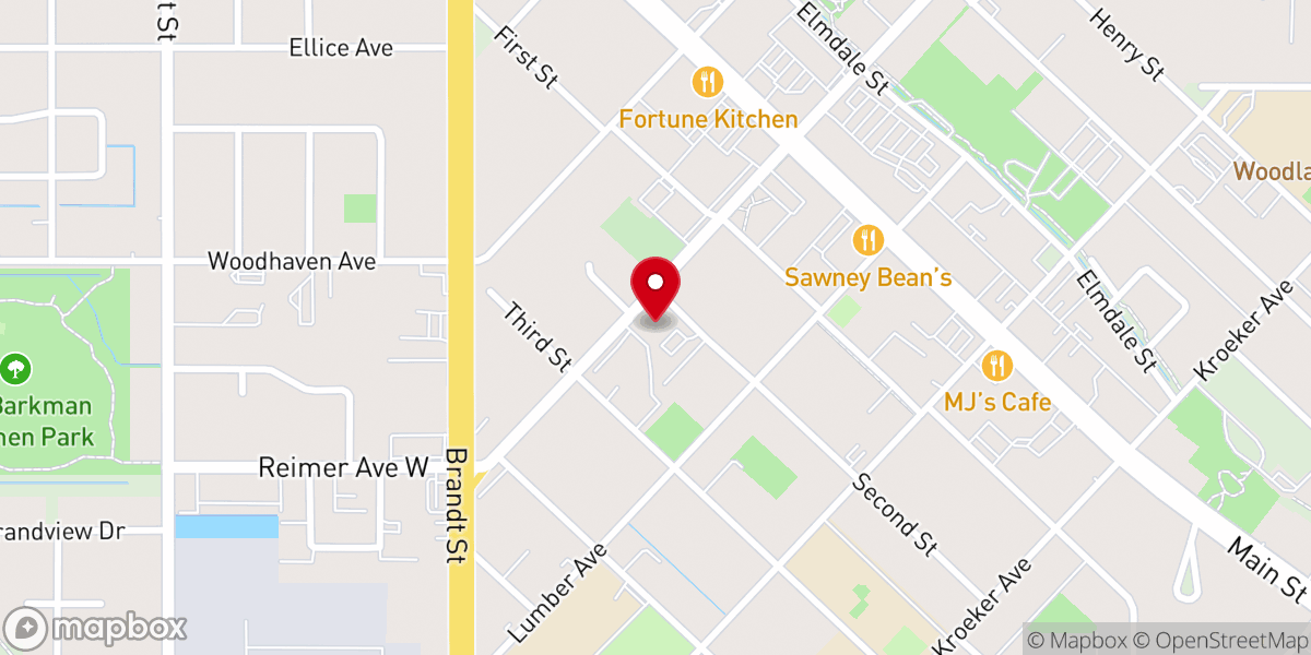 Map showing location of St Peter's Anglican Church Steinbach