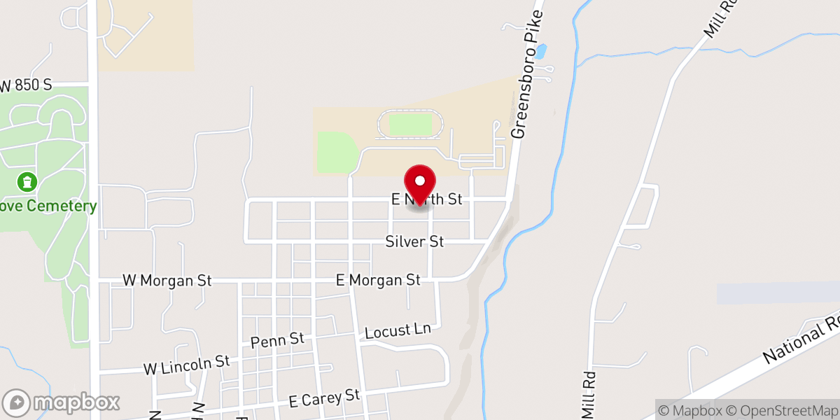 Map showing location of Knightstown Church of God