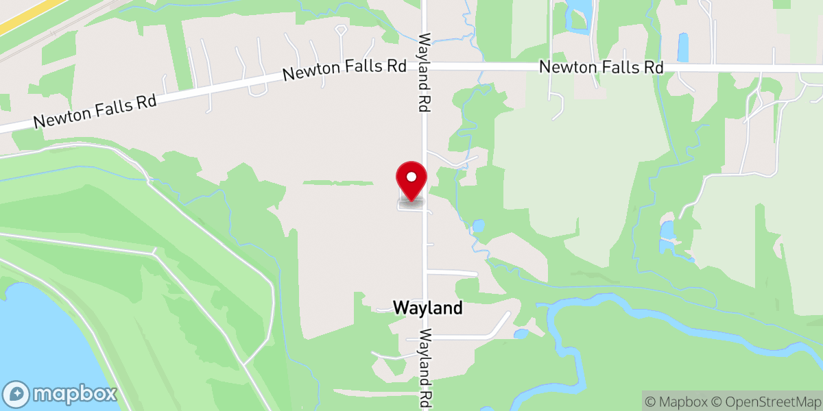 Map showing location of Wayland Community Church