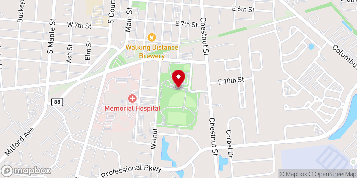 Map showing location of Eljer Park