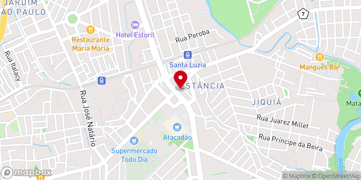 Map showing location of Igreja Santa Luzia
