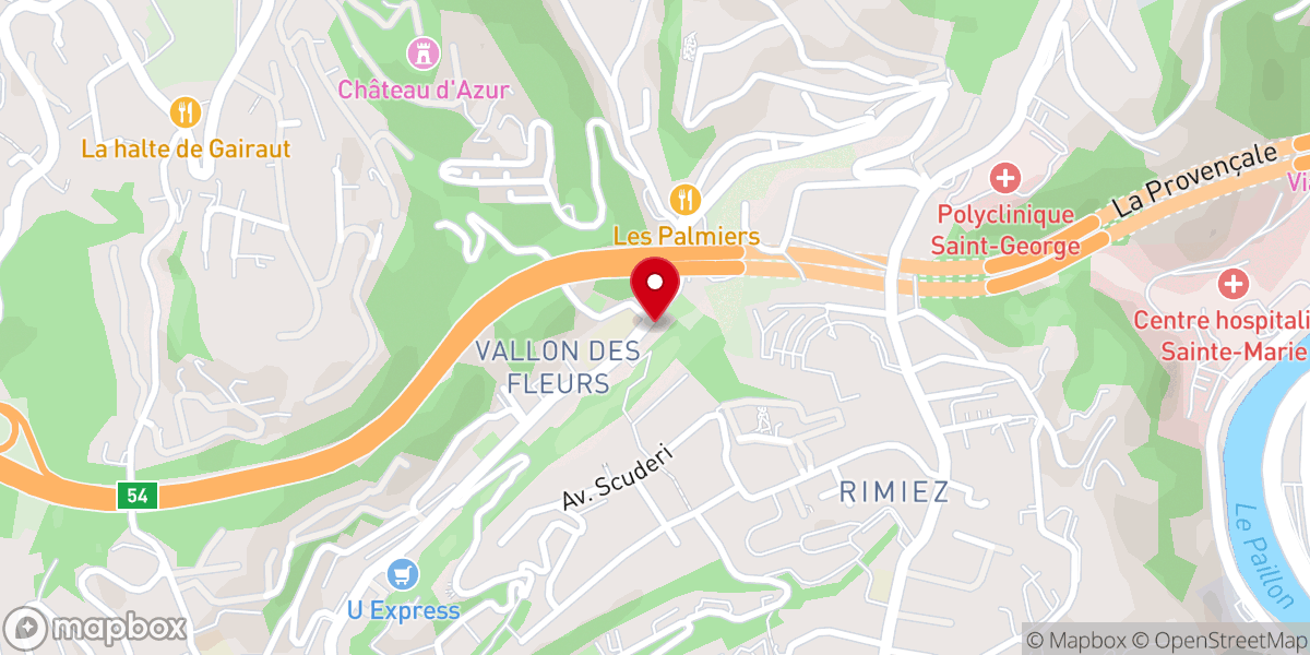 Map showing location of Église Notre-Dame du Vallon-des-Fleurs de Nice