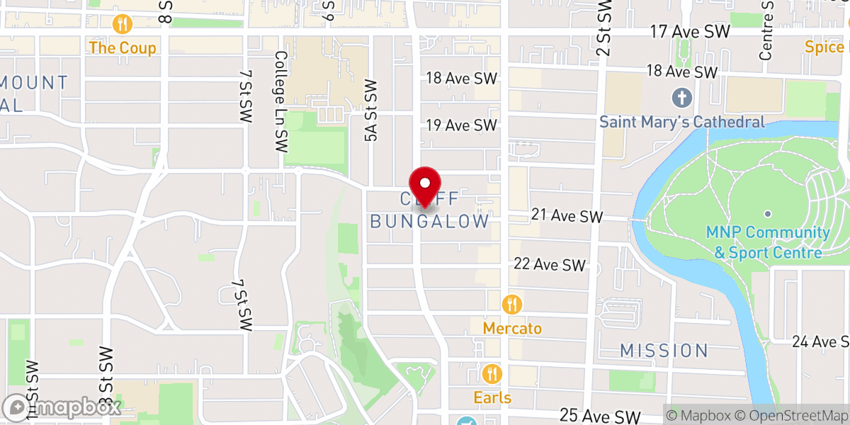 Map showing location of Mission Crossing Condos