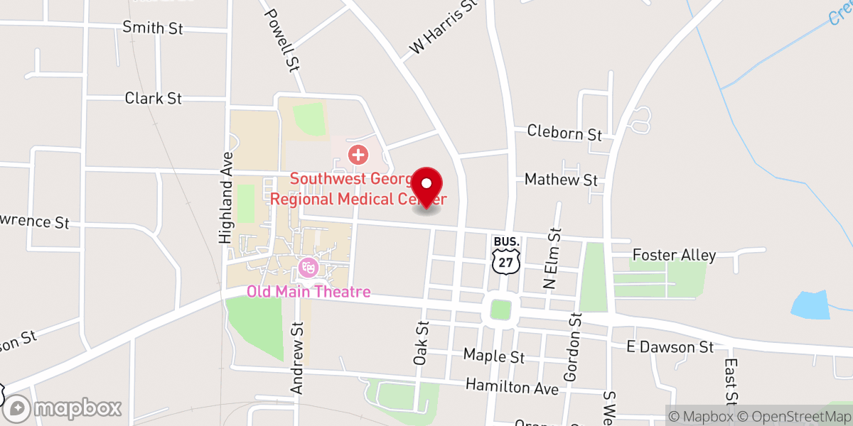 Map showing location of Presbyterian Manse
