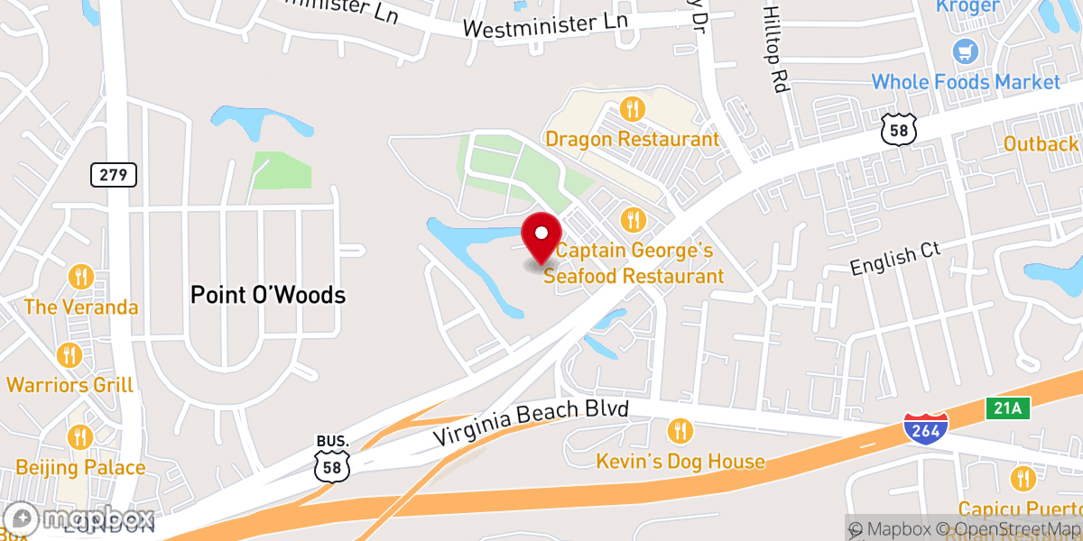 Map showing location of Eastern Shore Chapel