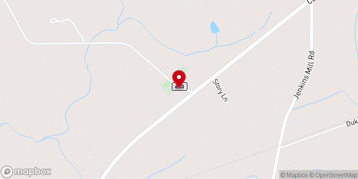 Map showing location of Beaver Dam Baptist Church
