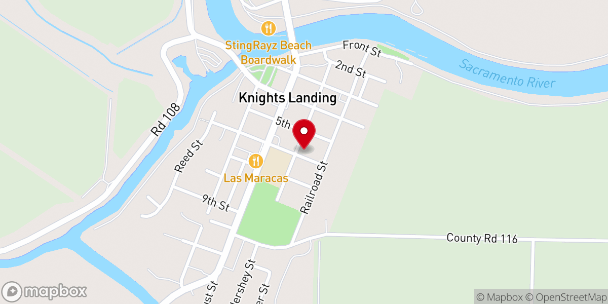 Map showing location of Knights Landing Community United Methodist