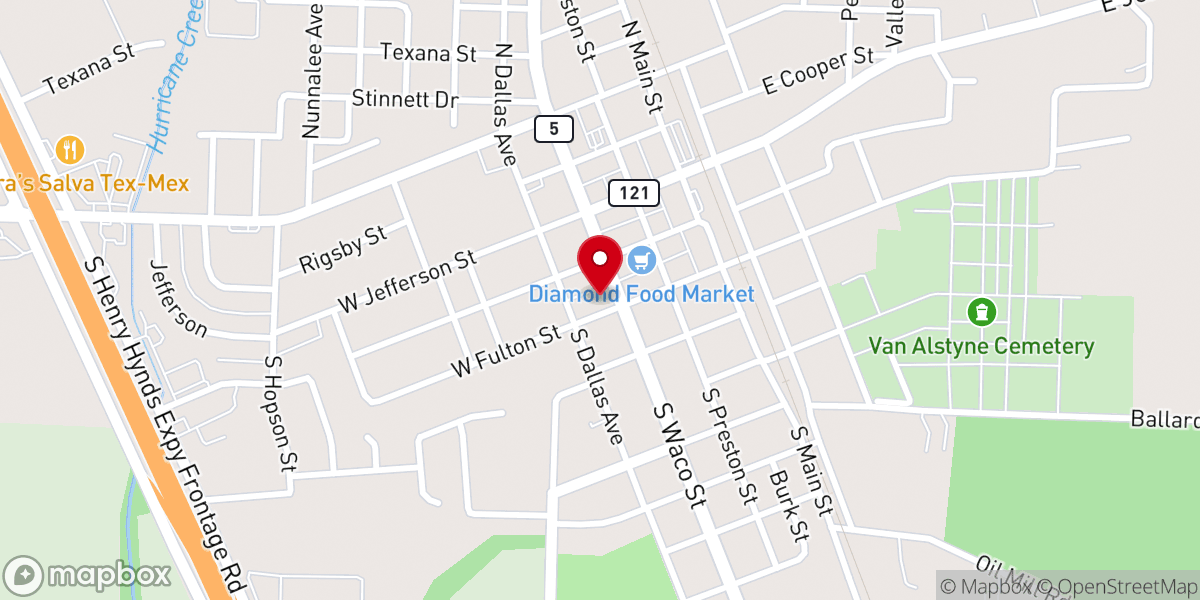 Map showing location of First Christian Church