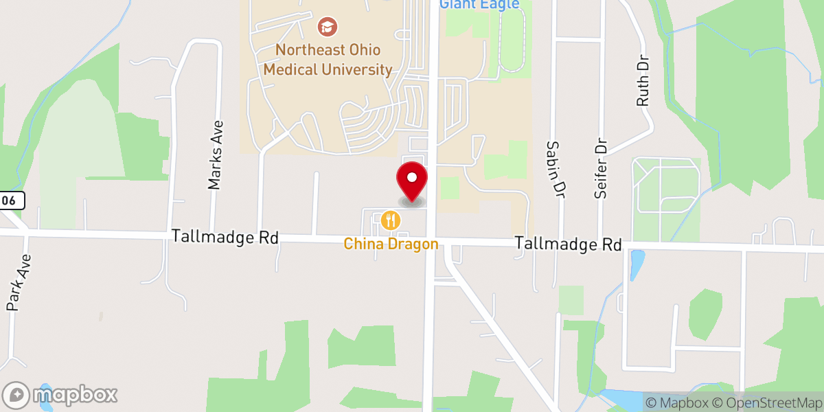 Map showing location of Rootstown United Methodist Church