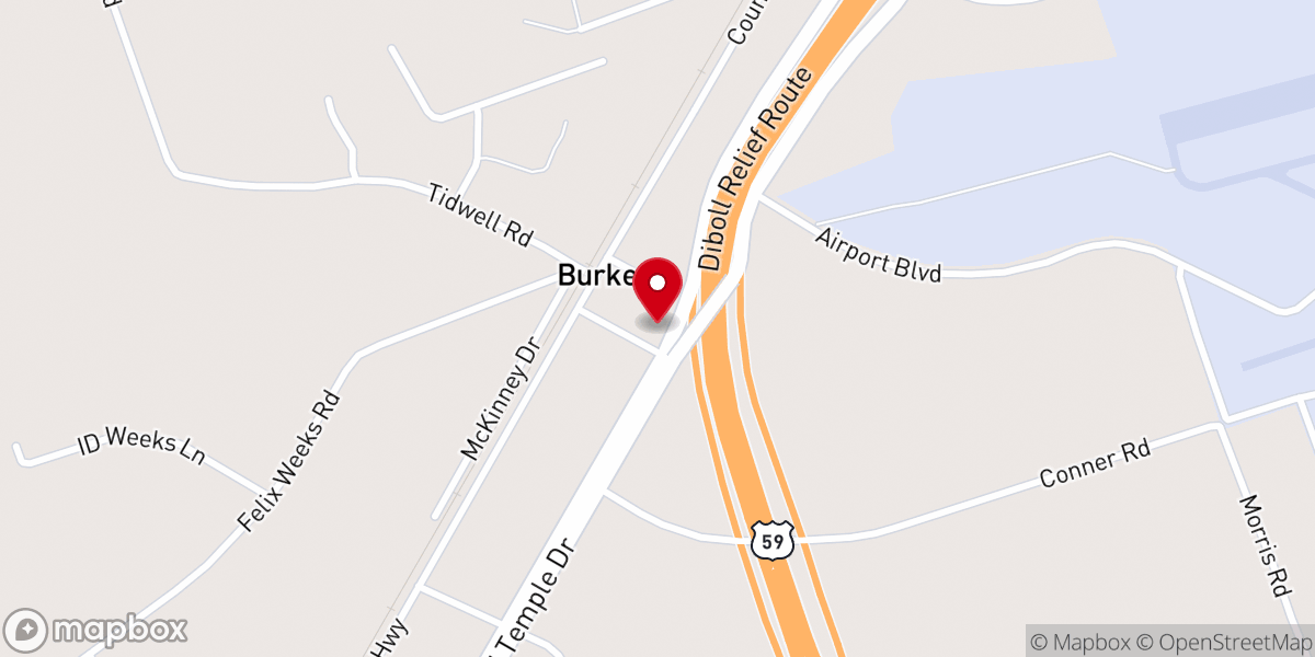 Map showing location of Burke United community church